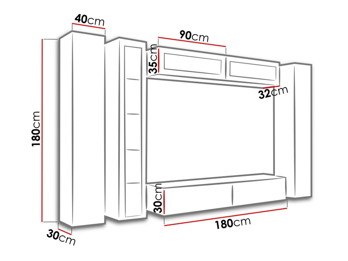 Wohnzimmer-Sets Venenou 133 (Schwarz + Schwarz glänzend)