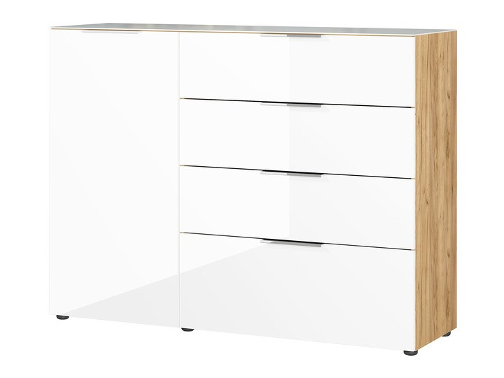 Kommoden Sacramento 300 (Weiß + Navarra eichenholzoptik)