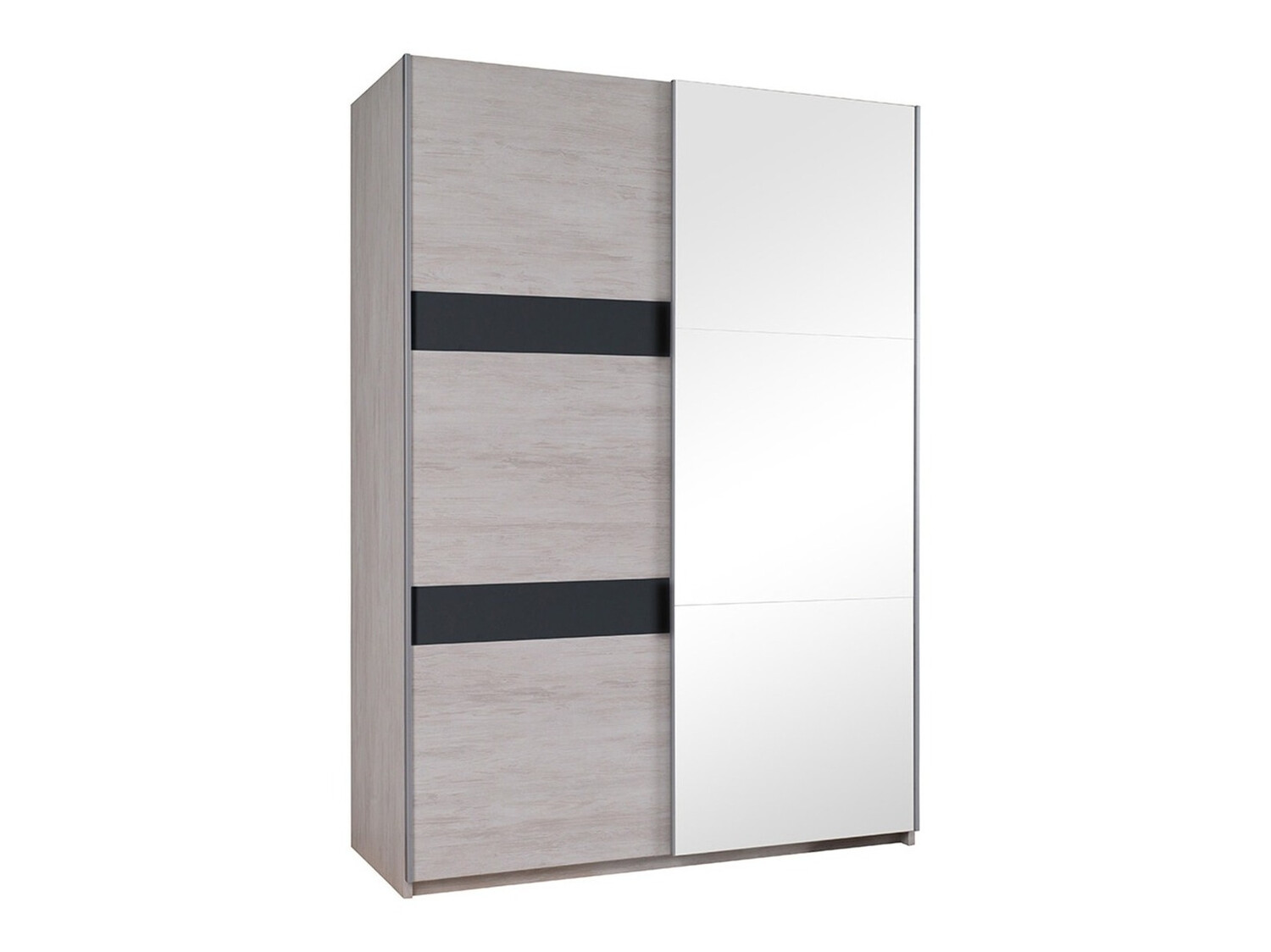 Kleiderschrank Fivelbo 109 (Eichenholzoptik gebleicht + Graphit glänzend)