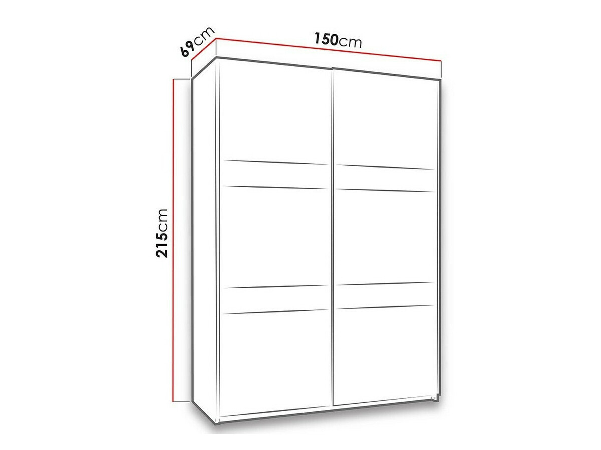 Kleiderschrank Fivelbo 109 (Eichenholzoptik gebleicht + Graphit glänzend)