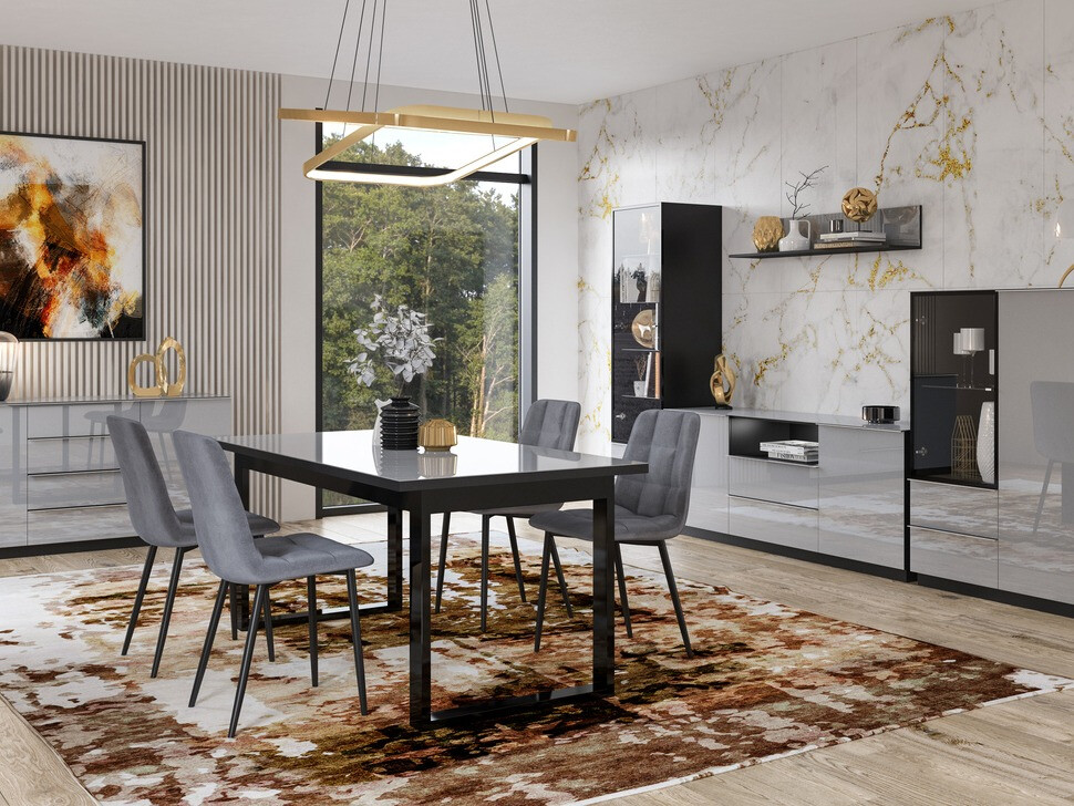 Tisch Fervese 119 (Schwarz + Glanzgrau)