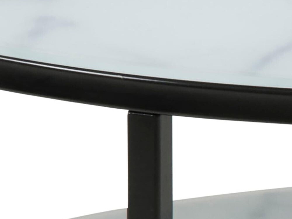 Couchtisch Norsica 554 (Schwarz + Weißer Marmor)