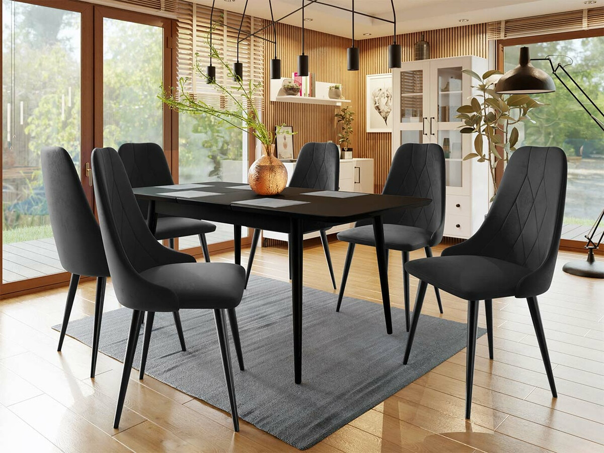 Essgruppe Racine 125 (Schwarz + Magic Velvet 2219)