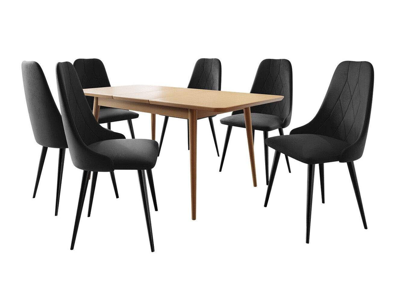 Essgruppe Racine 125 (Schwarz + Magic Velvet 2219)