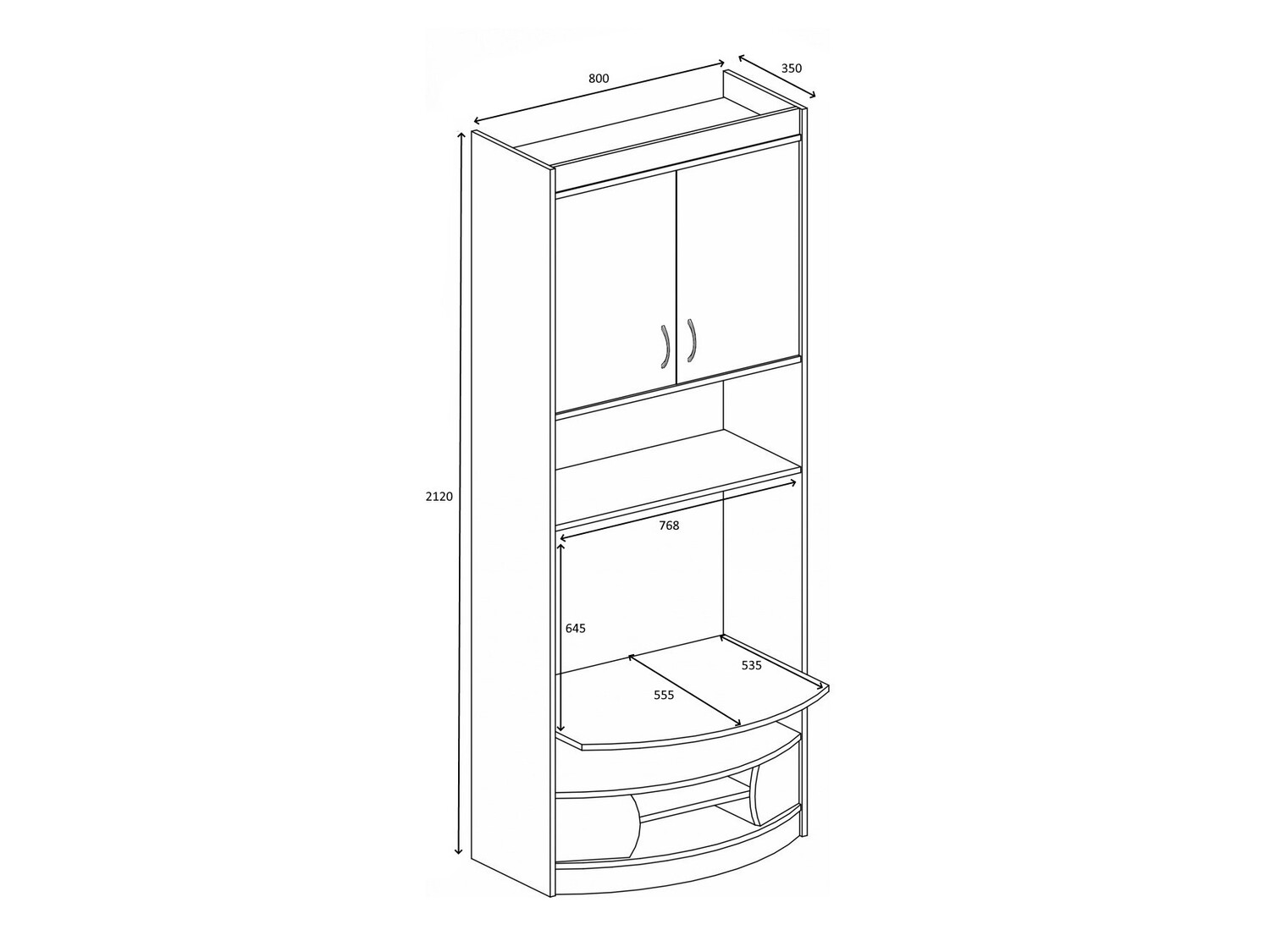 Regal Omaha A104 (Trüffel eichenholzoptik)