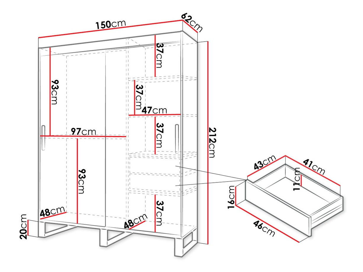 Kleiderschrank Hartford 162