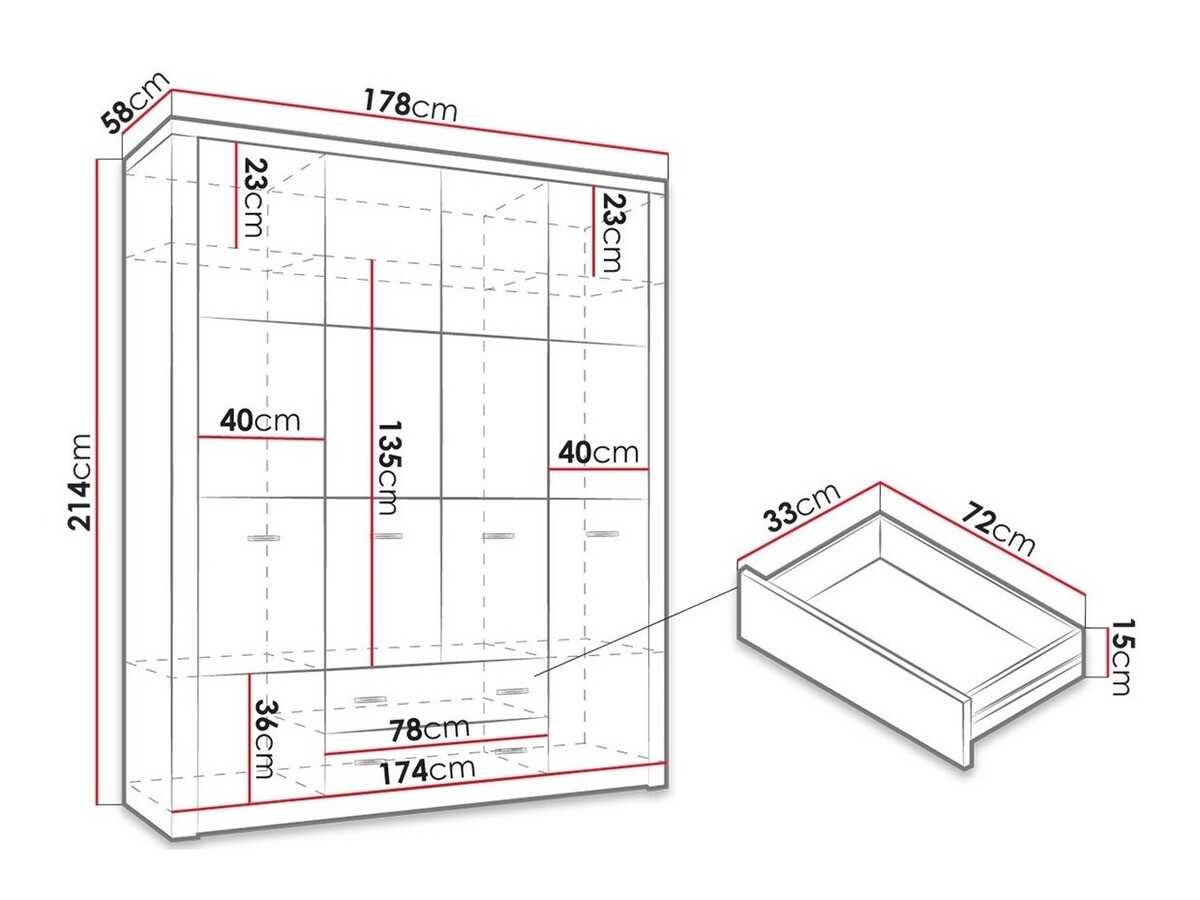 Kleiderschrank Serfeno 116 (Esche hell)
