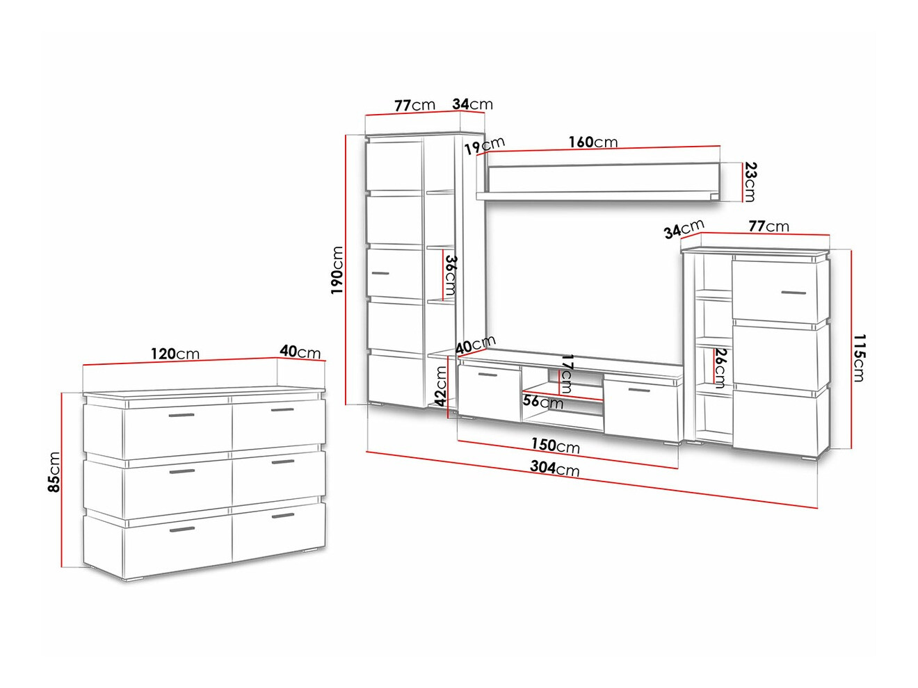 Wohnzimmer-Sets Tucson 125