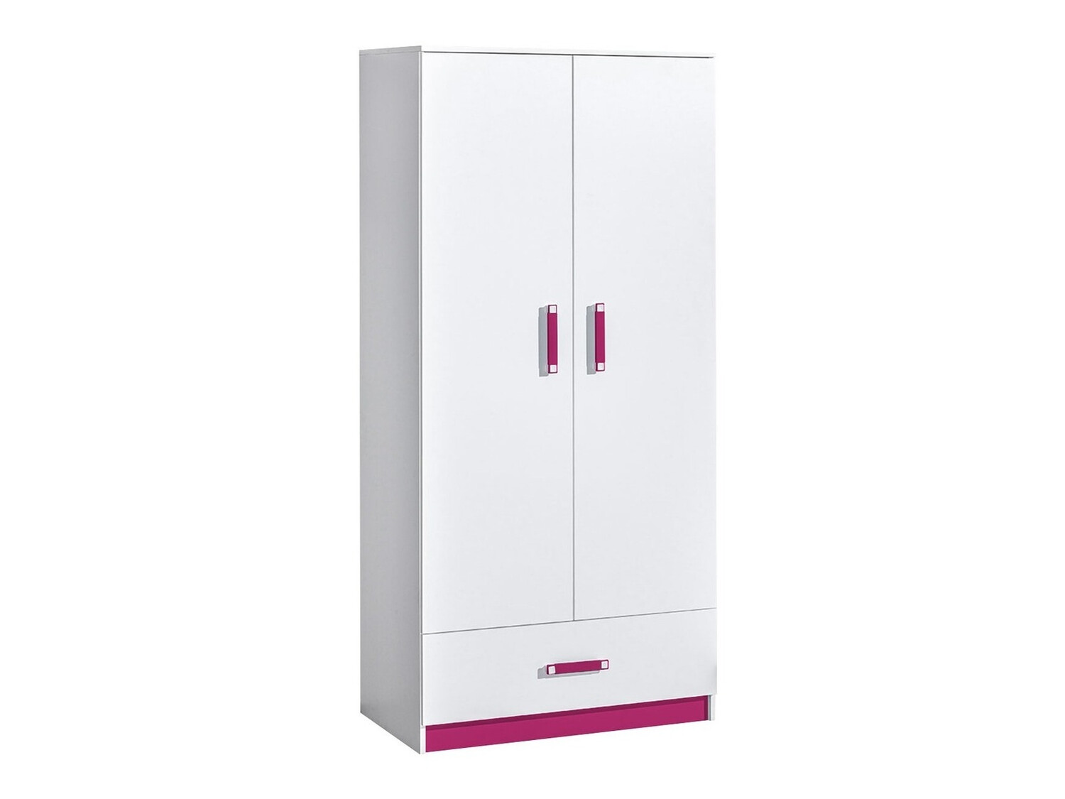 Kleiderschrank Sorviru 103 (Weiß + Rosa)