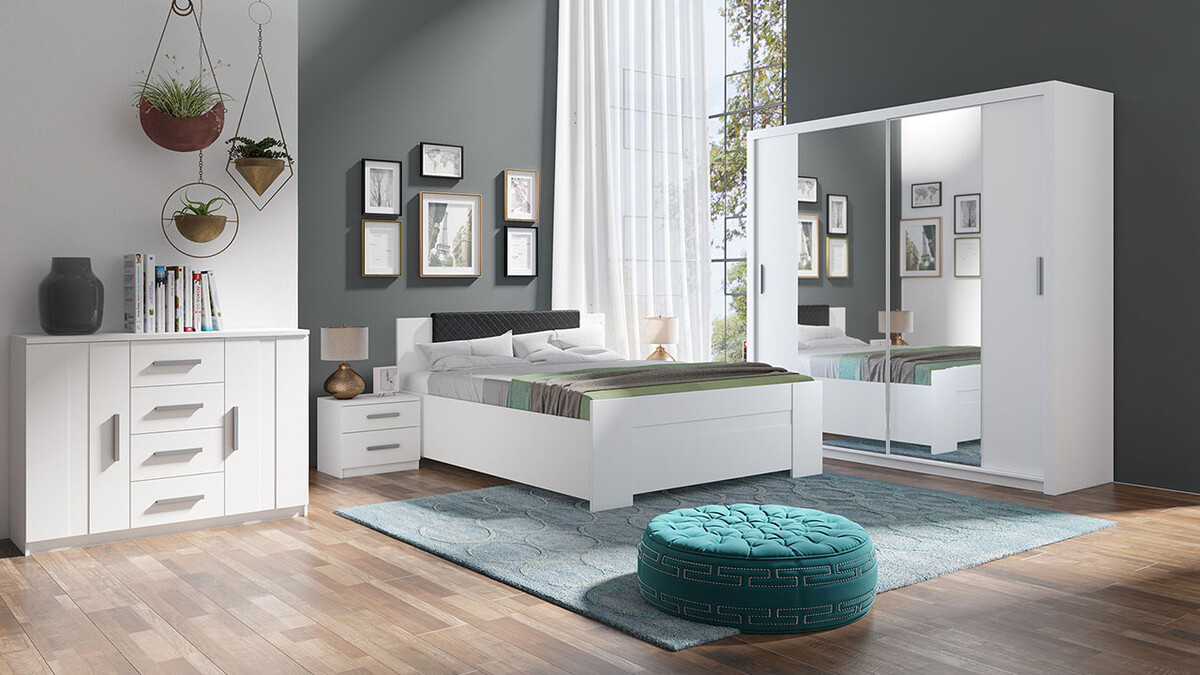 Kleiderschrank Catromi 110 (Weiß)