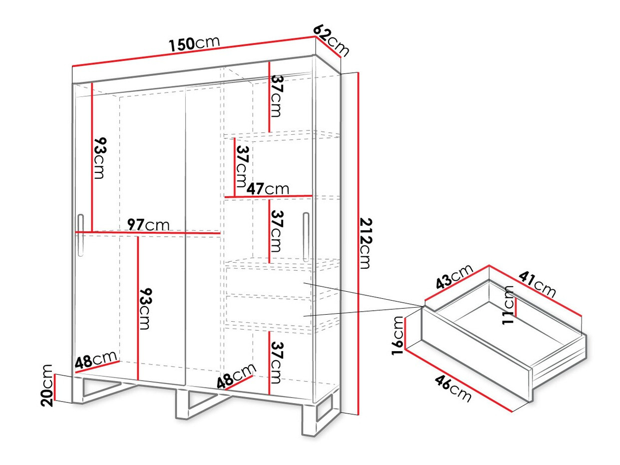 Kleiderschrank Hartford 156