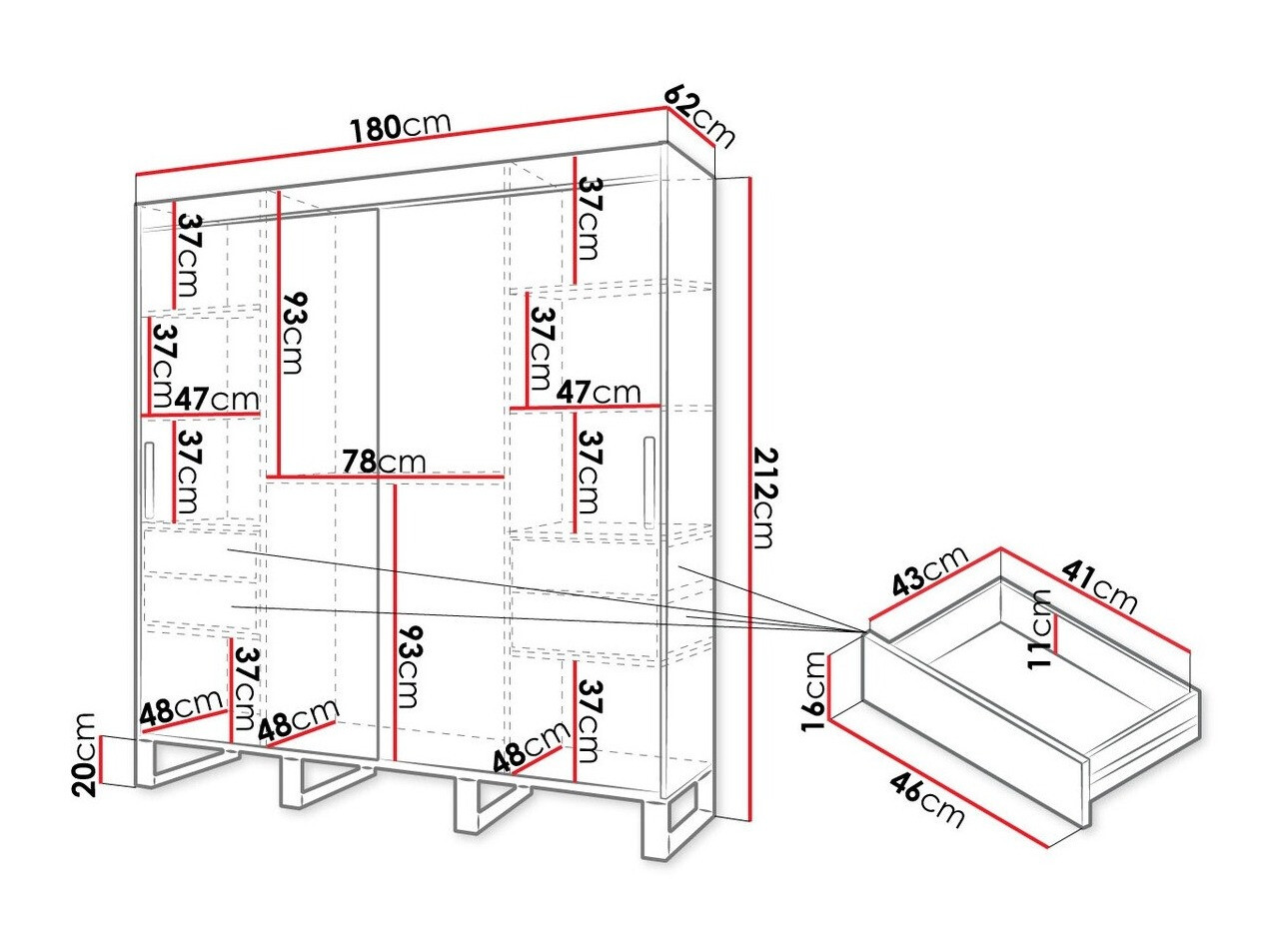 Kleiderschrank Hartford 175