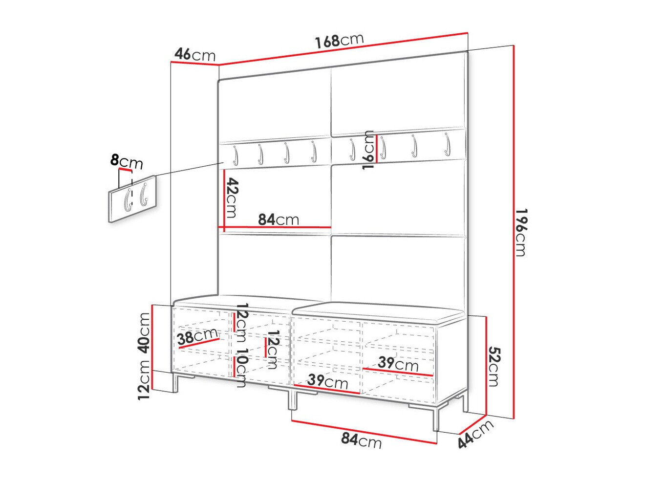 Flurgarnitur Nomal II (Weiß)