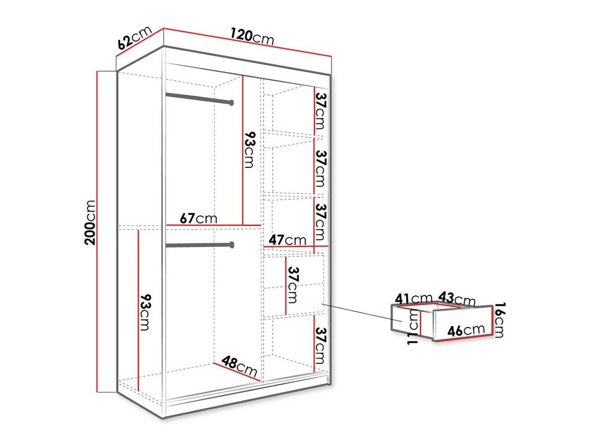 Kleiderschrank Hartford 253 (Matt weiß + Schwarzer Marmor)