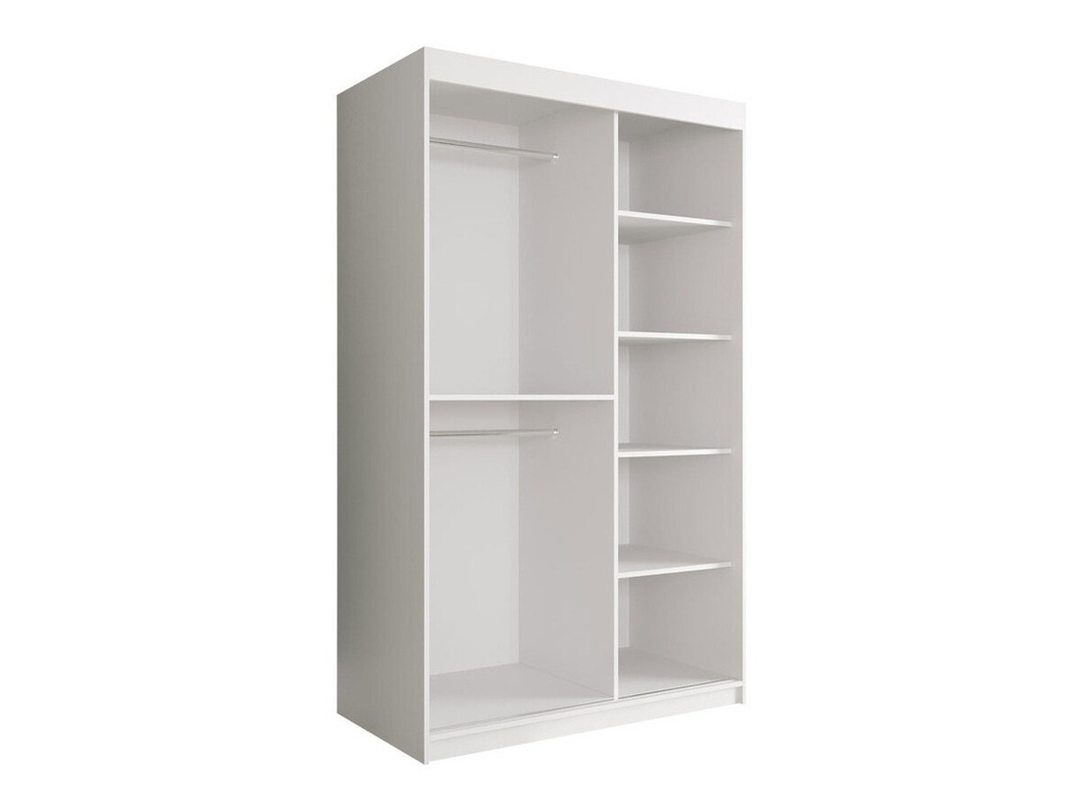 Kleiderschrank Hartford 259 (Matt weiß + Schwarzer Marmor)