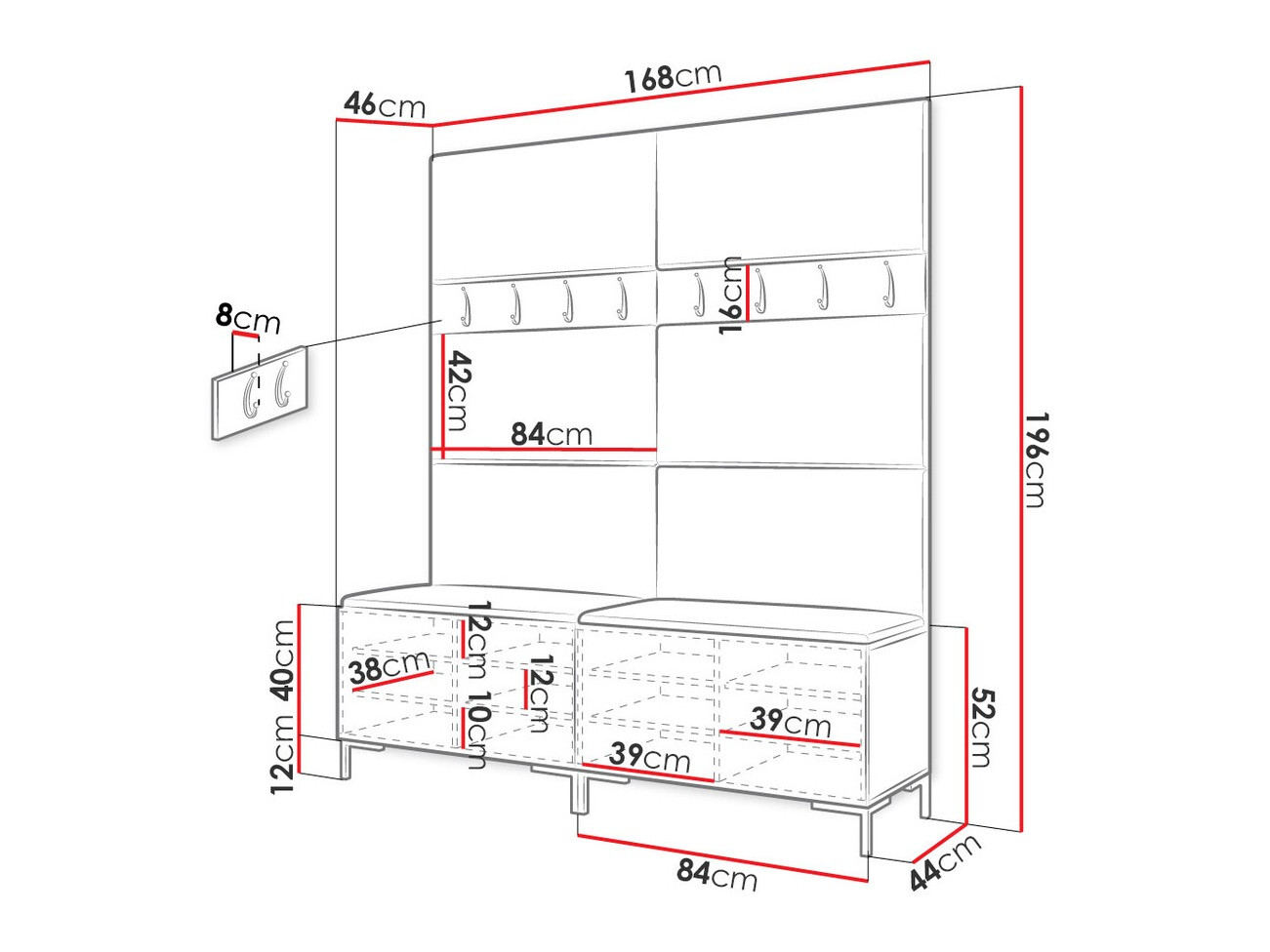 Flurgarnitur Tivsoa 101 (Craft eichenholzoptik)