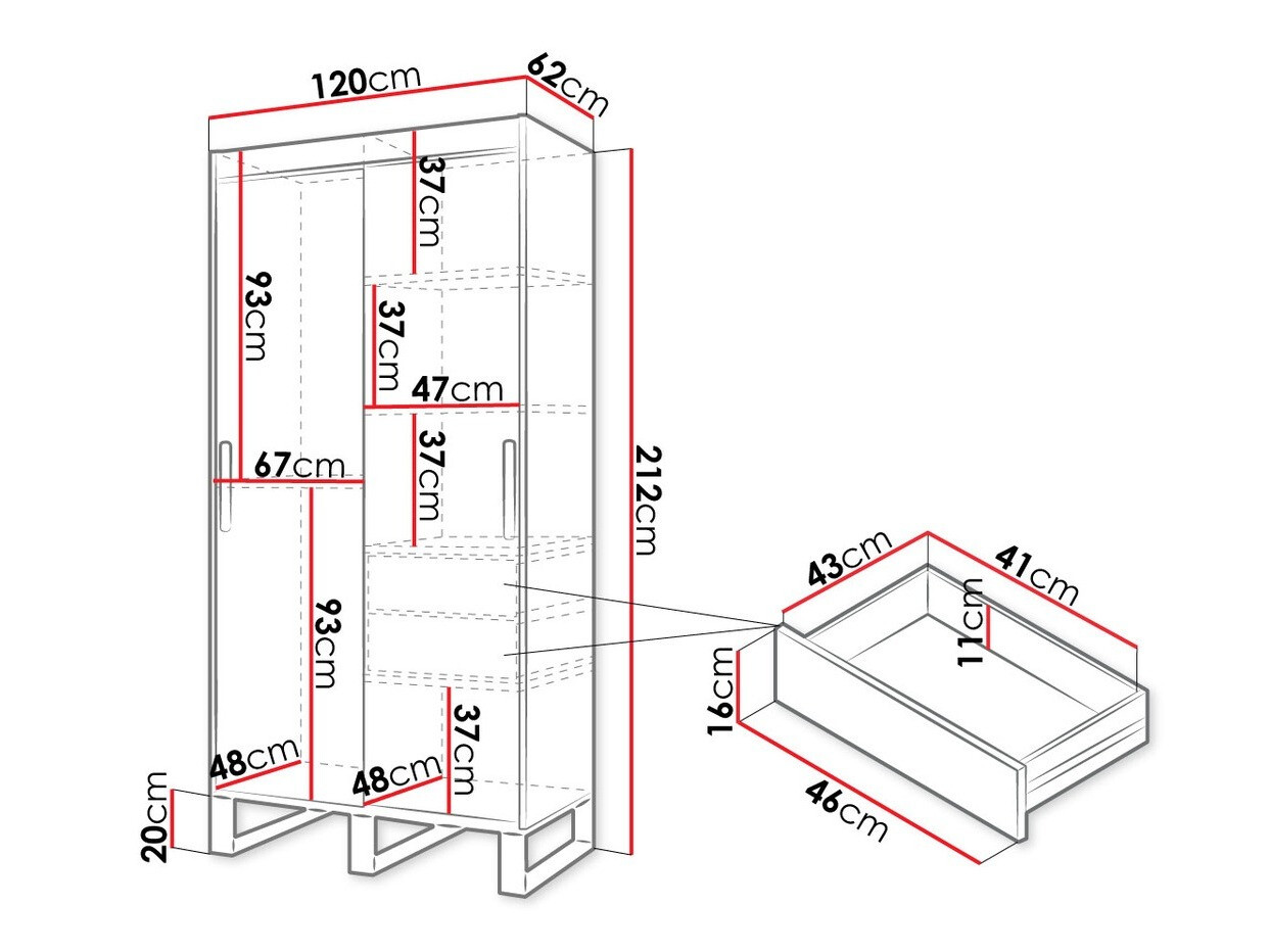 Kleiderschrank Hartford 167