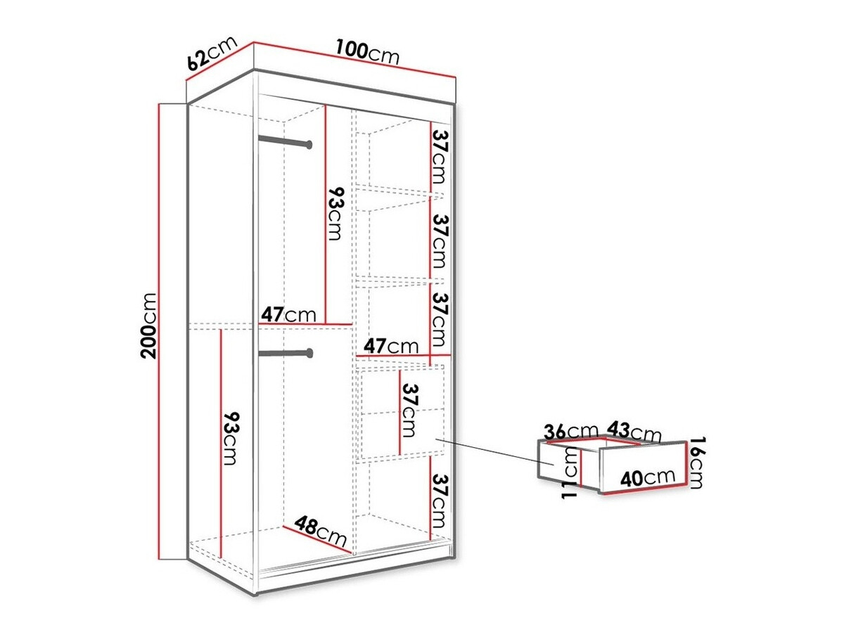 Kleiderschrank Hartford 246 (Matt weiß + Schwarzer Marmor)