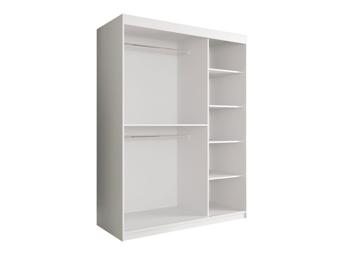 Kleiderschrank Hartford 242 (Matt weiß + Schwarzer Marmor)