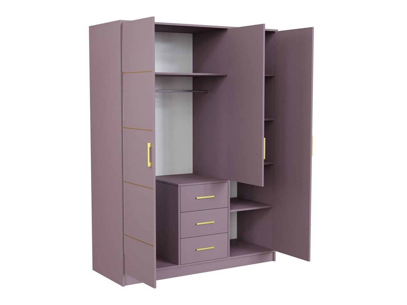 Kleiderschrank Delbalo 100 (Lila)