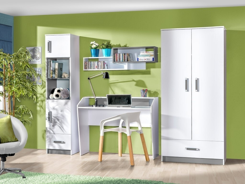 Kinderzimmer-Set Lorlare 100 (Weiß + Grau)