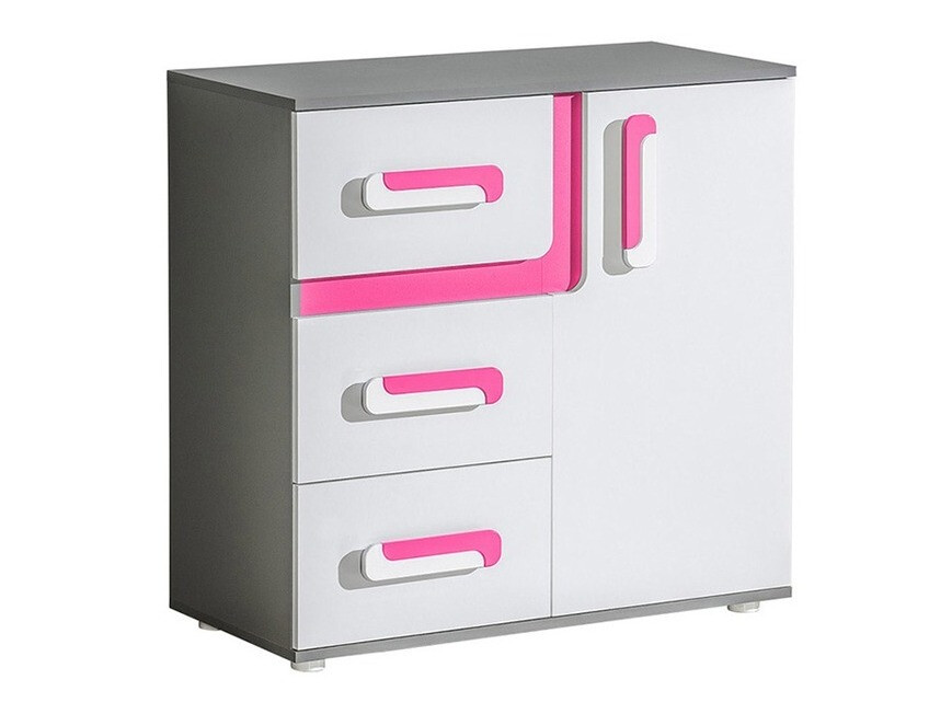 Kommoden Levtala 108 (Anthrazit + Weiß + Rosa)