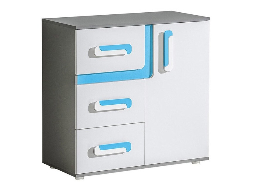 Kommoden Levtala 108 (Anthrazit + Weiß + Türkis)