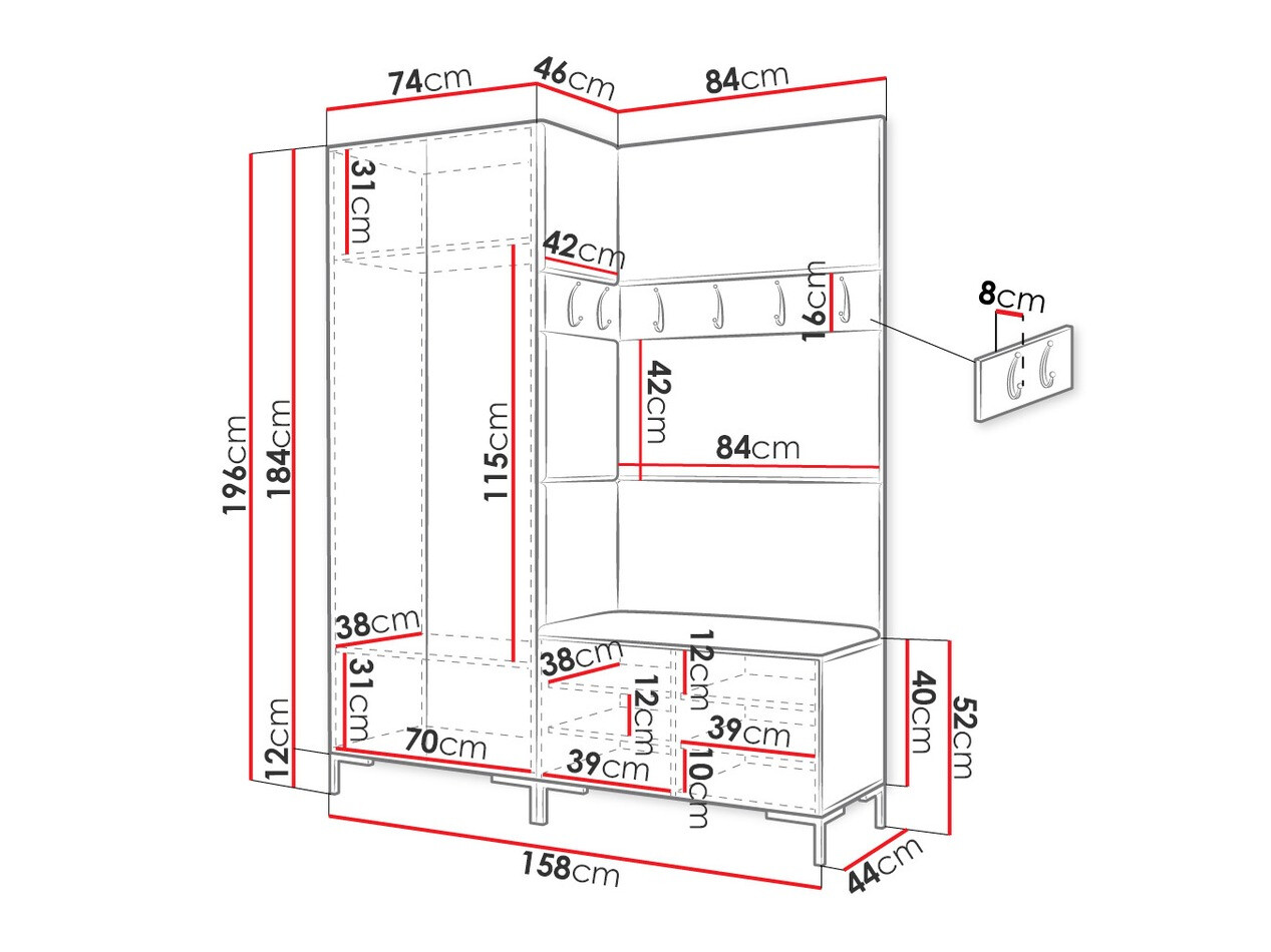 Flurgarnitur Nomal IX (Öko-Leder Soft 017)