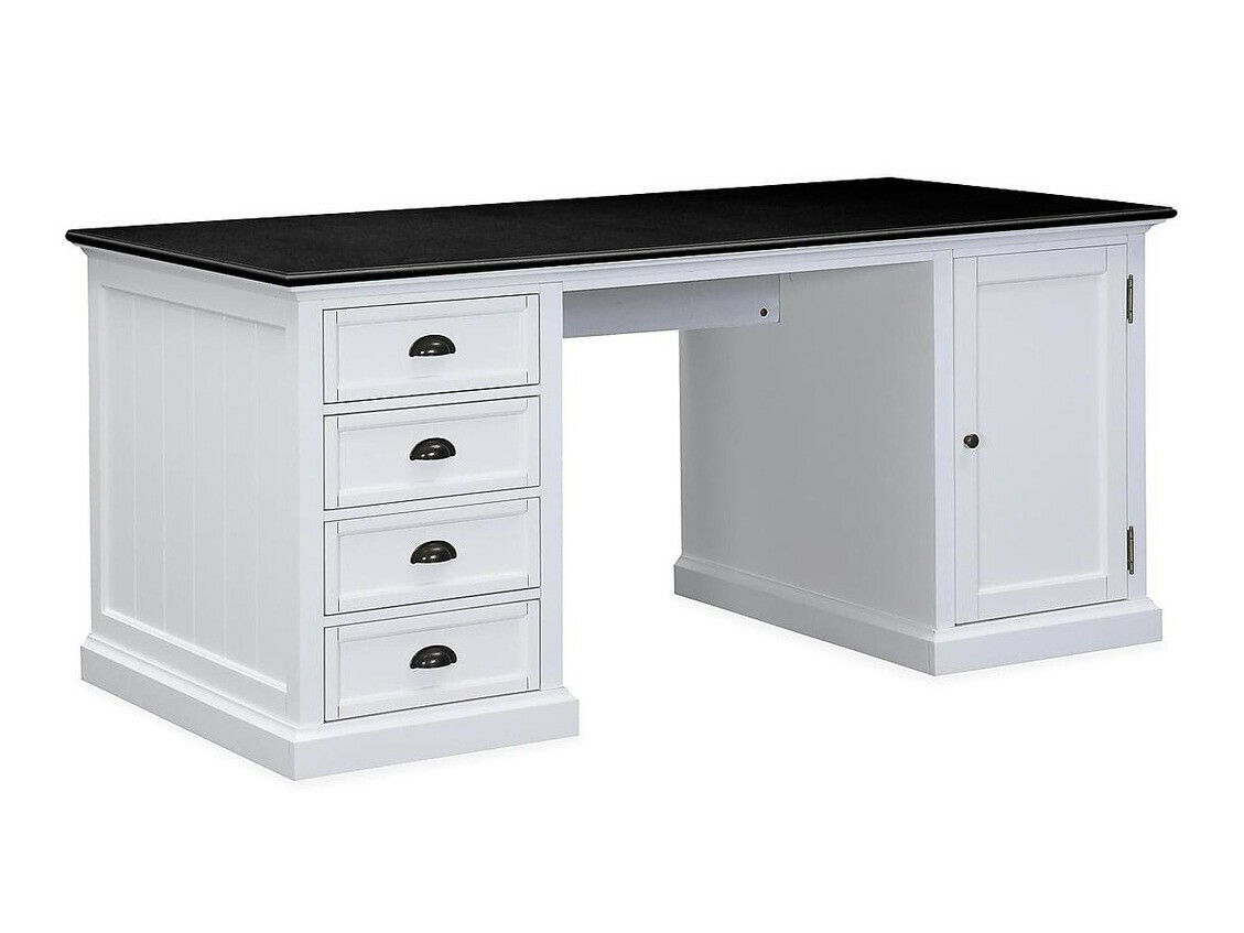 Bürotisch Ocean Delight 100 (Weiß + Schwarz)