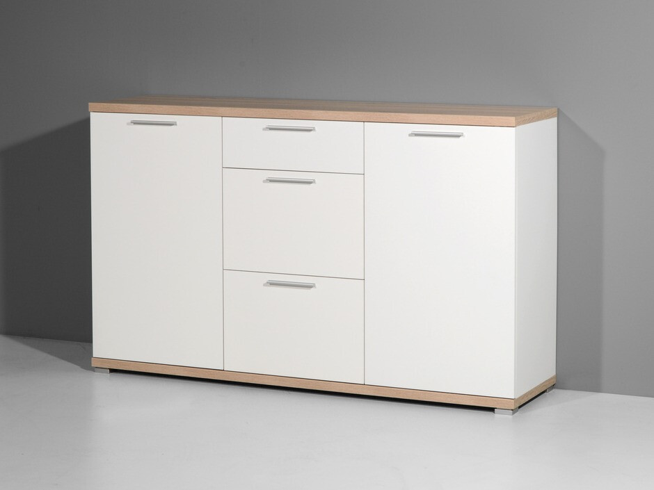 Kommoden Sacramento 455 (Weiß + Sonoma Eichenholzoptik)