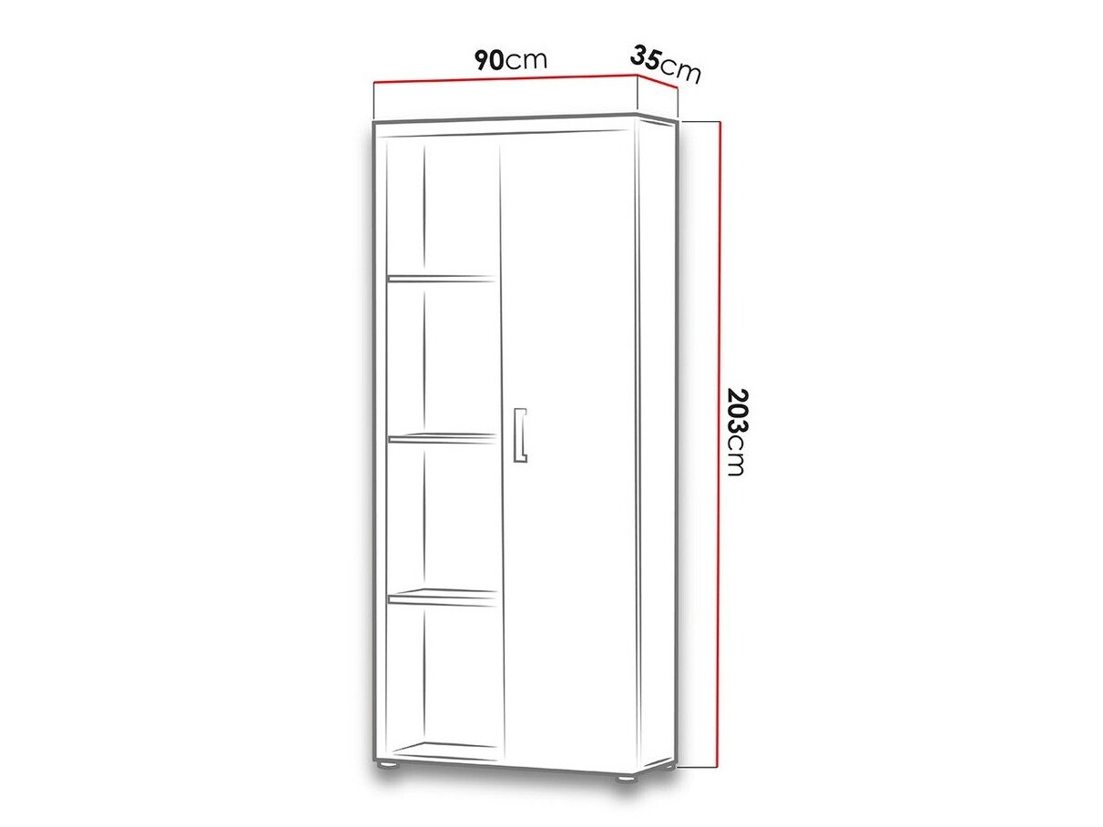 Regal Odebeli 104 (Weiß + Schwarz glänzend)