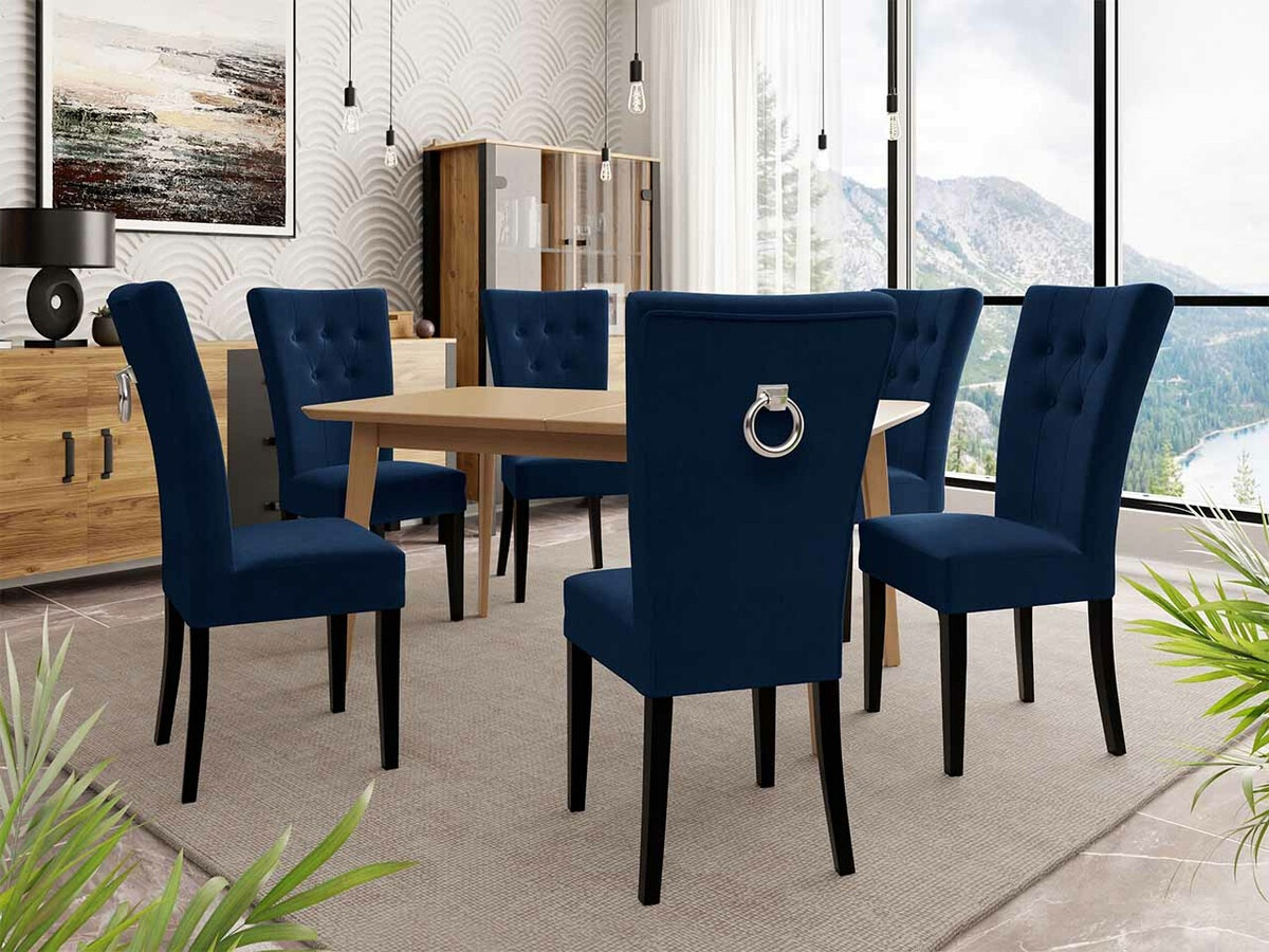 Essgruppe Racine 144 (Schwarz + Magic Velvet 2216)