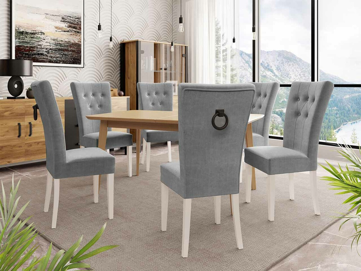 Essgruppe Racine 144 (Weiß + Magic Velvet 2217)