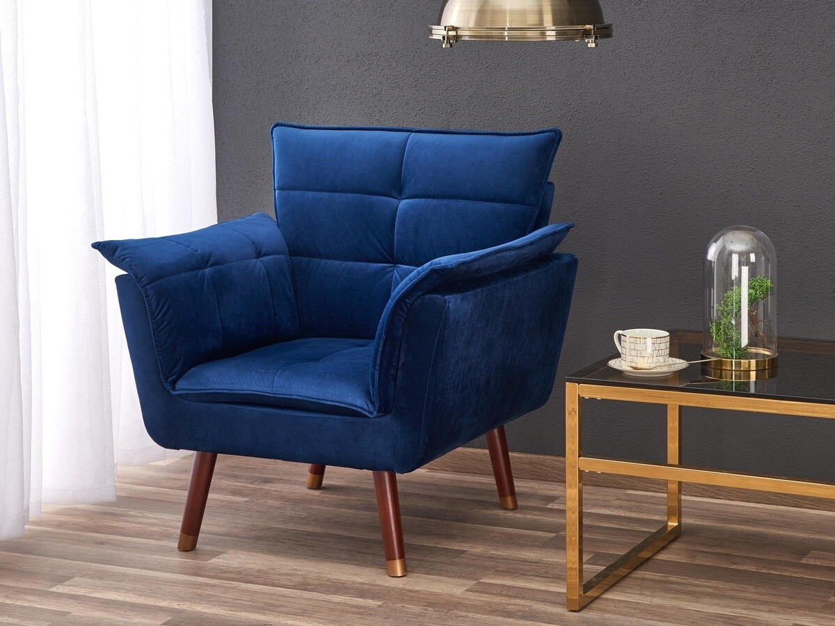 Sessel Houston 381 (Blau + Nussholzoptik)