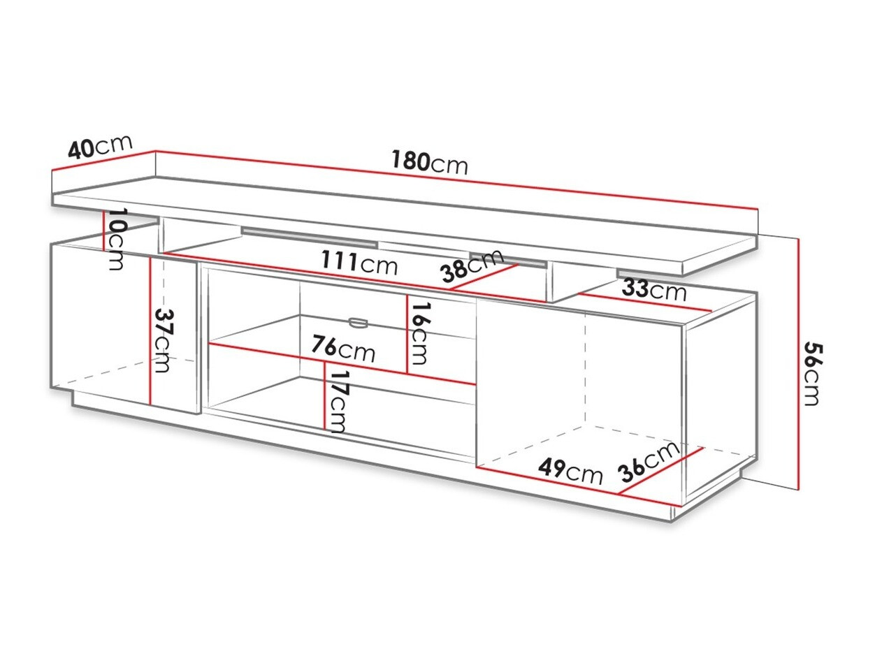 TV-Möbel Figura (Weiß + Weiß glänzend)