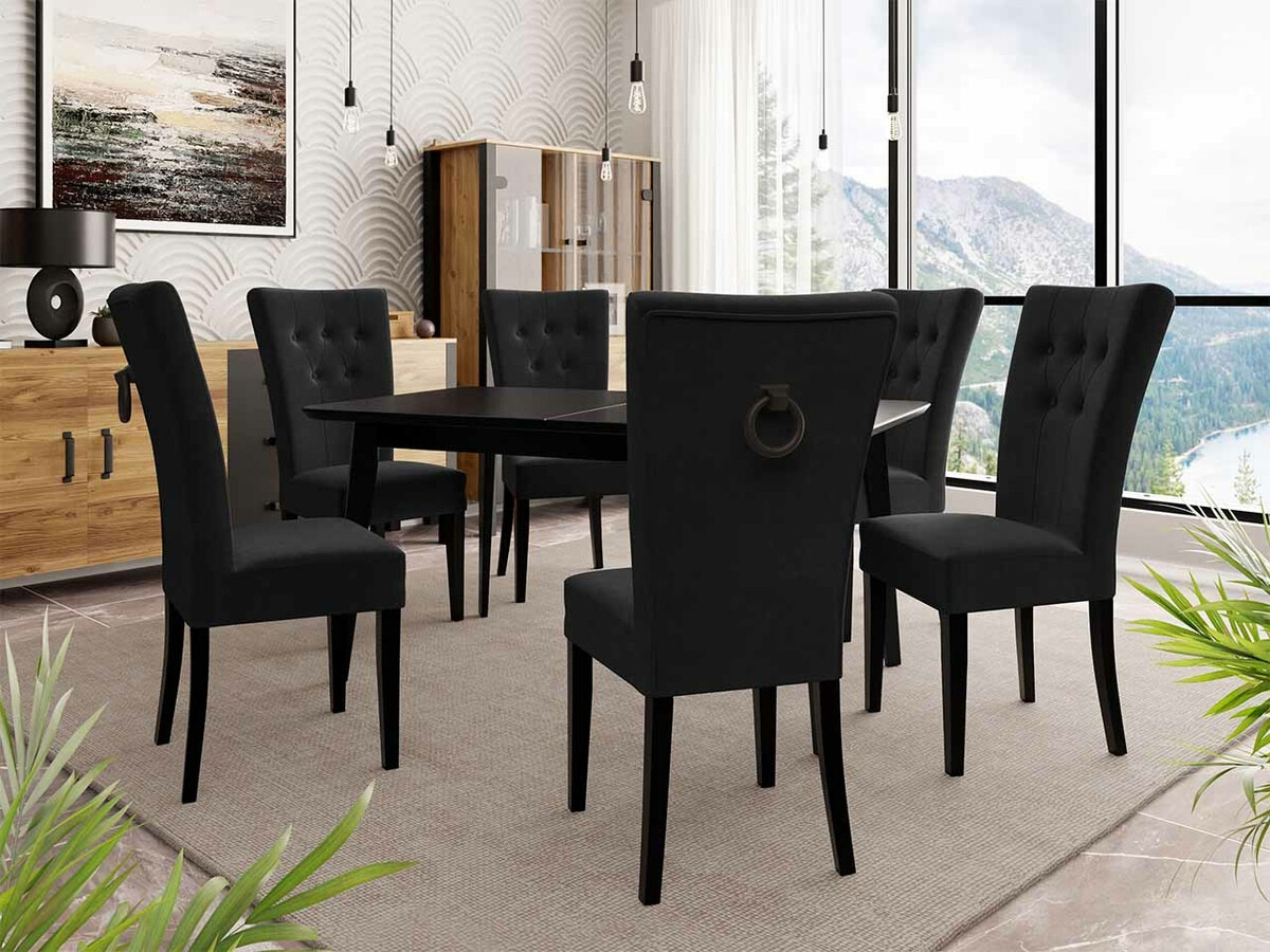 Essgruppe Racine 144 (Schwarz + Magic Velvet 2219)