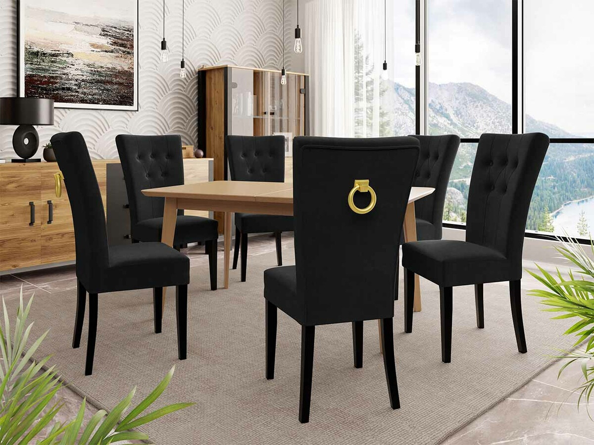 Essgruppe Racine 144 (Schwarz + Magic Velvet 2219)