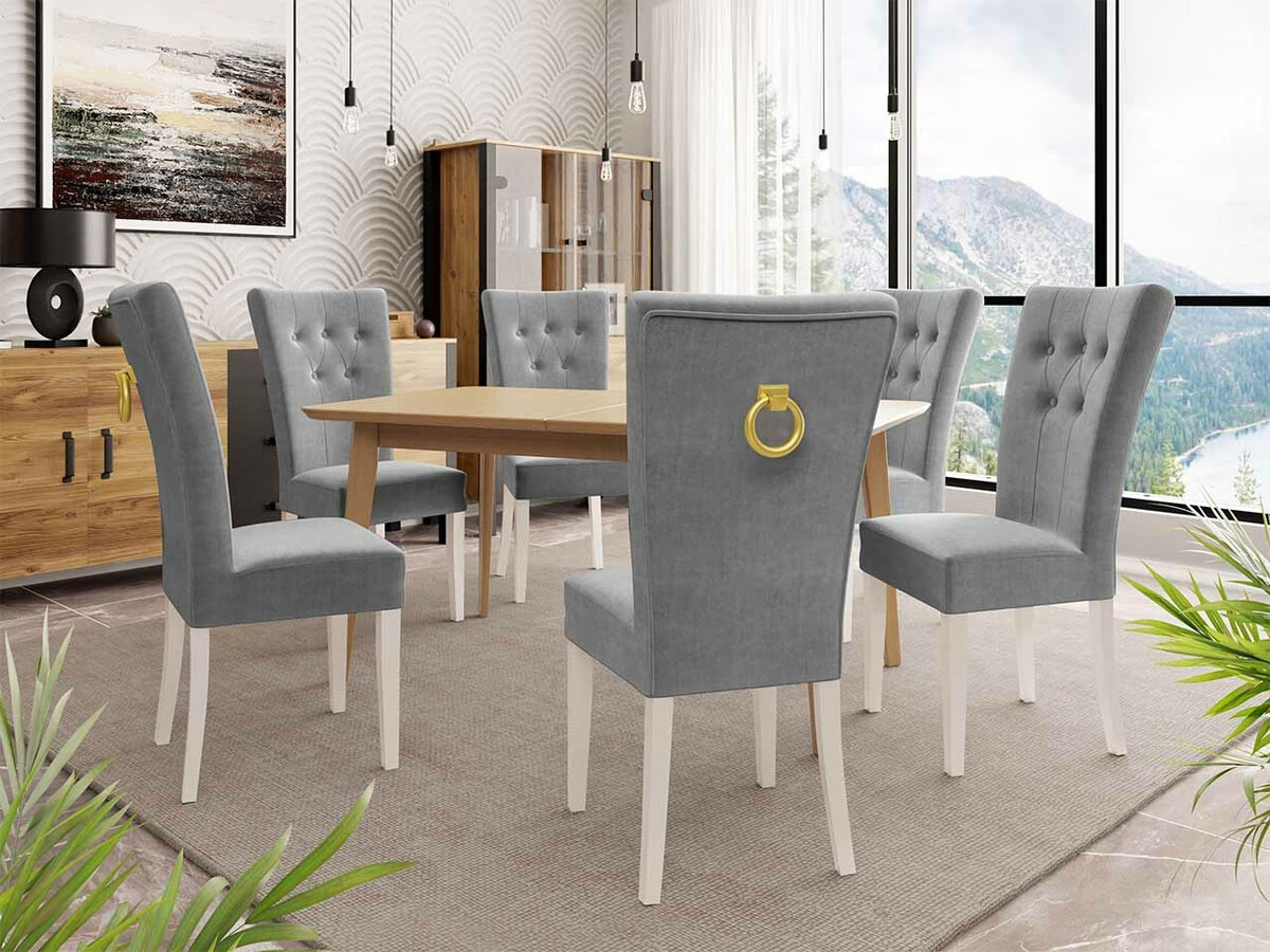 Essgruppe Racine 144 (Weiß + Magic Velvet 2217)