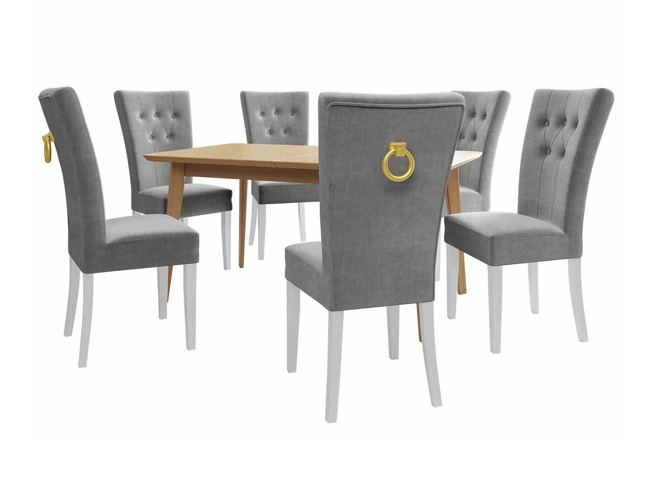 Essgruppe Racine 144 (Weiß + Magic Velvet 2217)