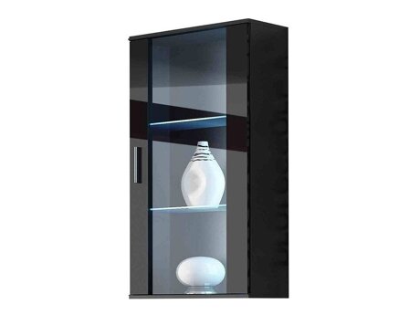 Hängeschrank Tornola 103 (Schwarz + Schwarz glänzend)