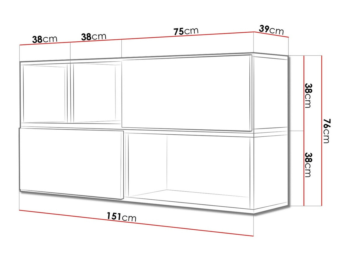 Schränke im Set Corbele 120 (Anthrazit + Wotan Eiche)