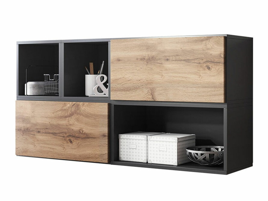 Schränke im Set Corbele 120 (Anthrazit + Wotan Eiche)