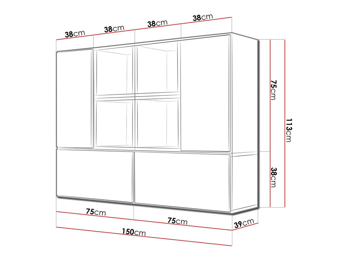 Schränke im Set Corbele 124 (Schwarz)