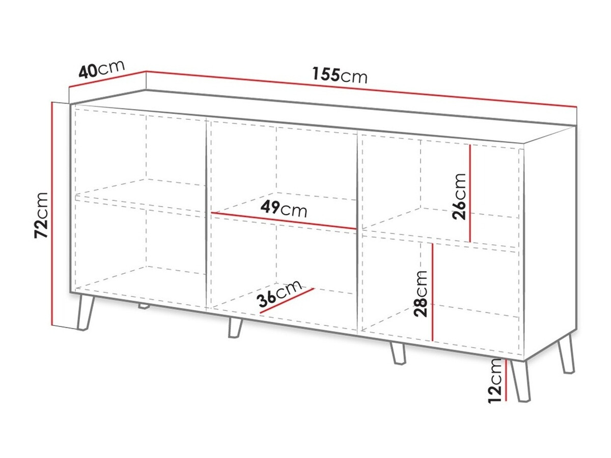 Sideboard Charlotte 140 (Schwarz)