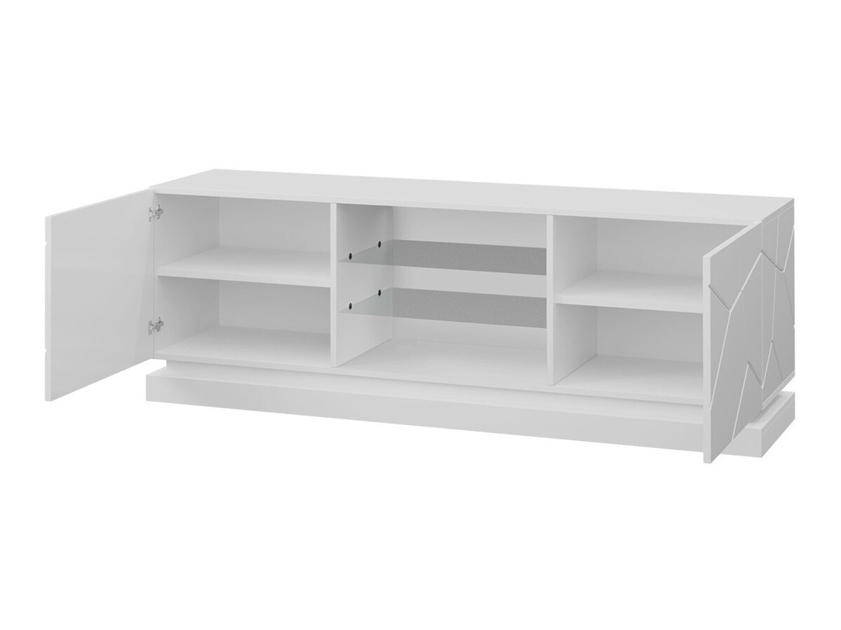 TV-Möbel Linar (Schwarz + Schwarz glänzend)