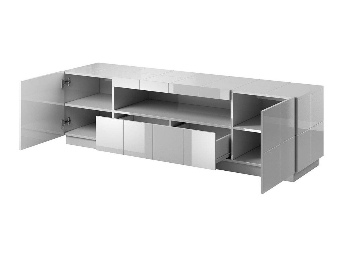 TV-Möbel Charlotte 131 (Schwarz glänzend)