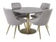 Essgruppe Dallas 370 (Grau + Messing)