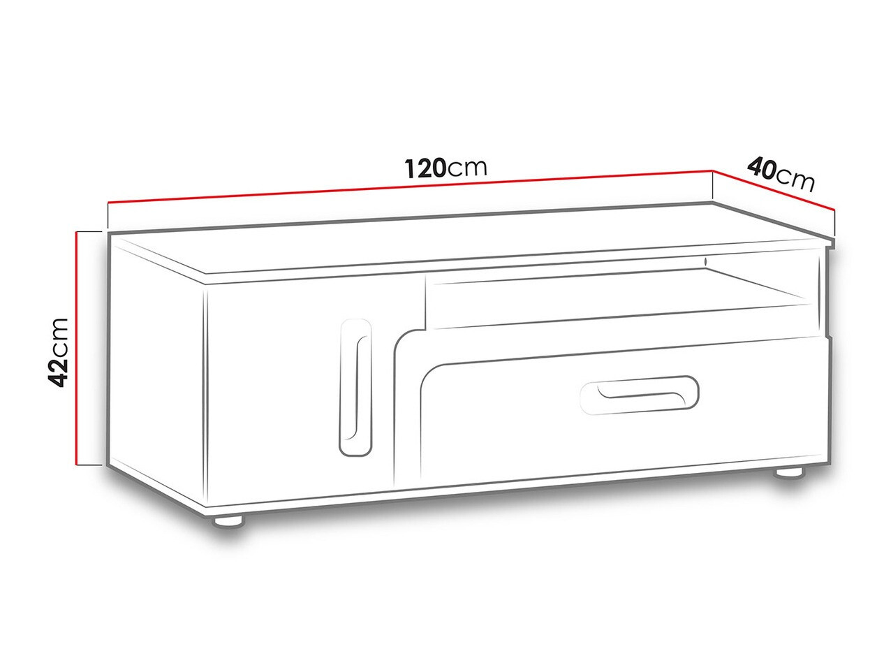 TV-Möbel Levtala 114 (Eichenholzoptik hell + Weiß)