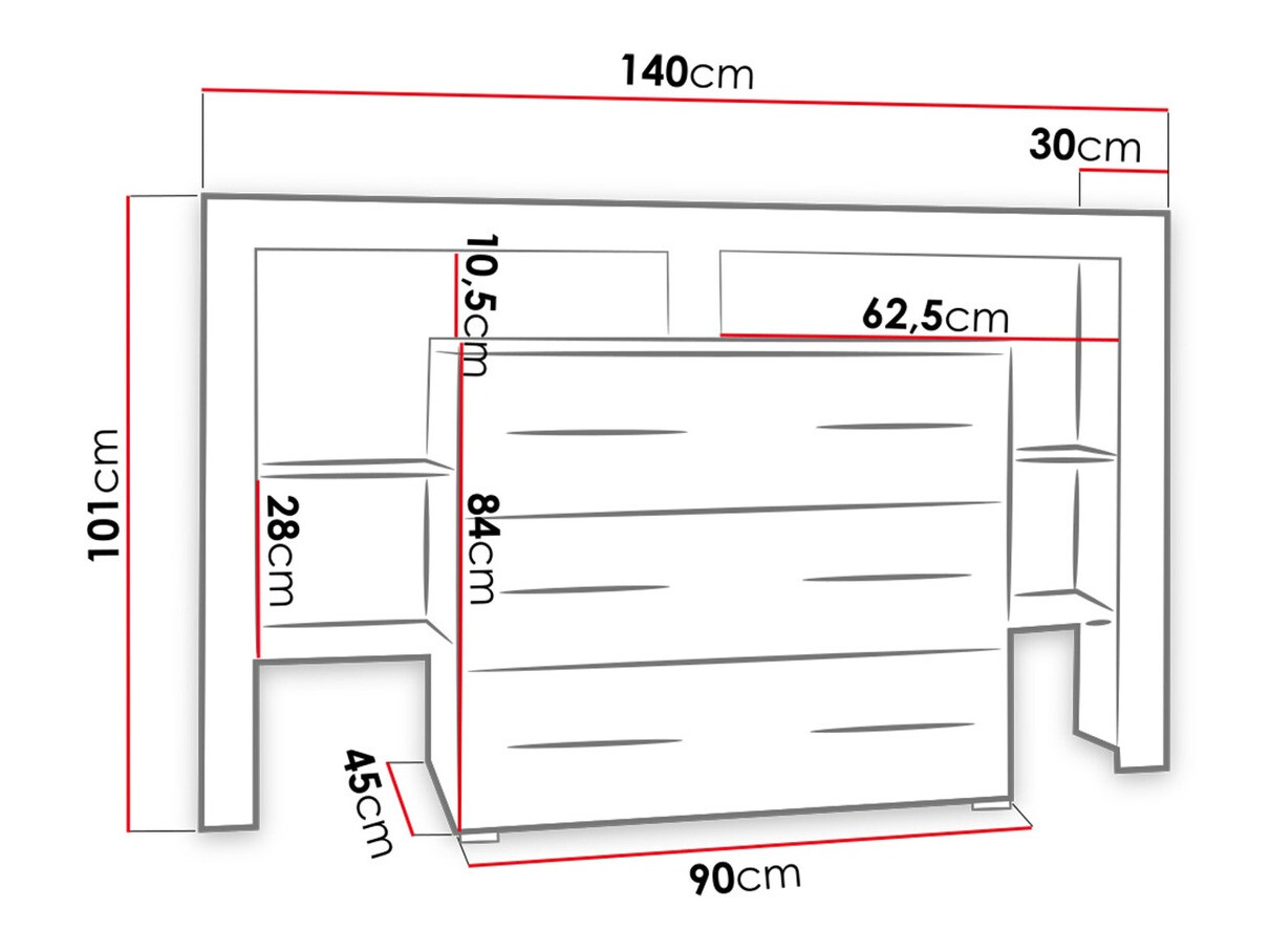 Kommoden Aestas I (Weiß + Schwarz glänzend)