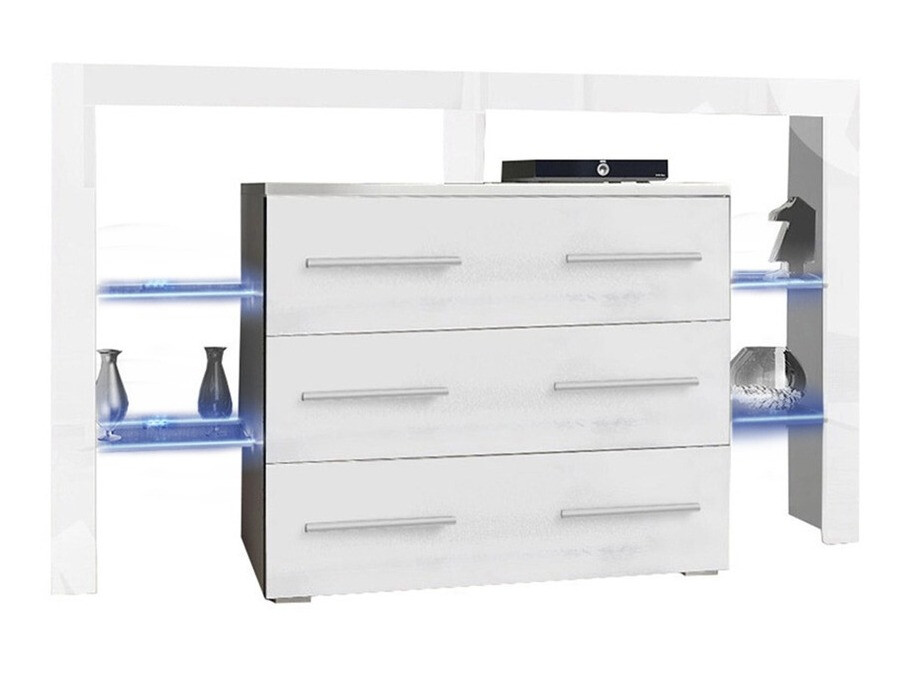 Kommoden Aestas I (Weiß + Weiß glänzend)